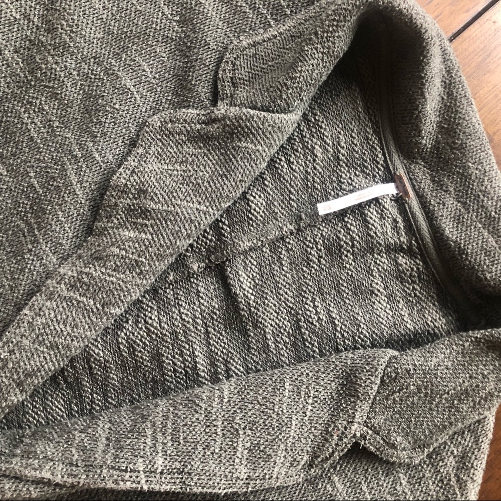 Free People Green Knit Cotton Oversized Blazer XS - Picture 2 of 6